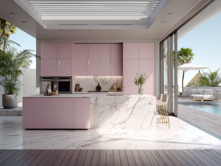 Modern Pink Kitchen Cabinets Designs That Break All the Rules